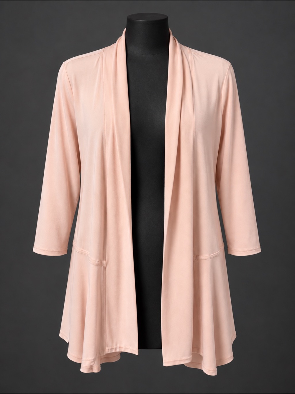 Size 16 Ellen Tracy Soft Open-Front Robe in Pale Pink